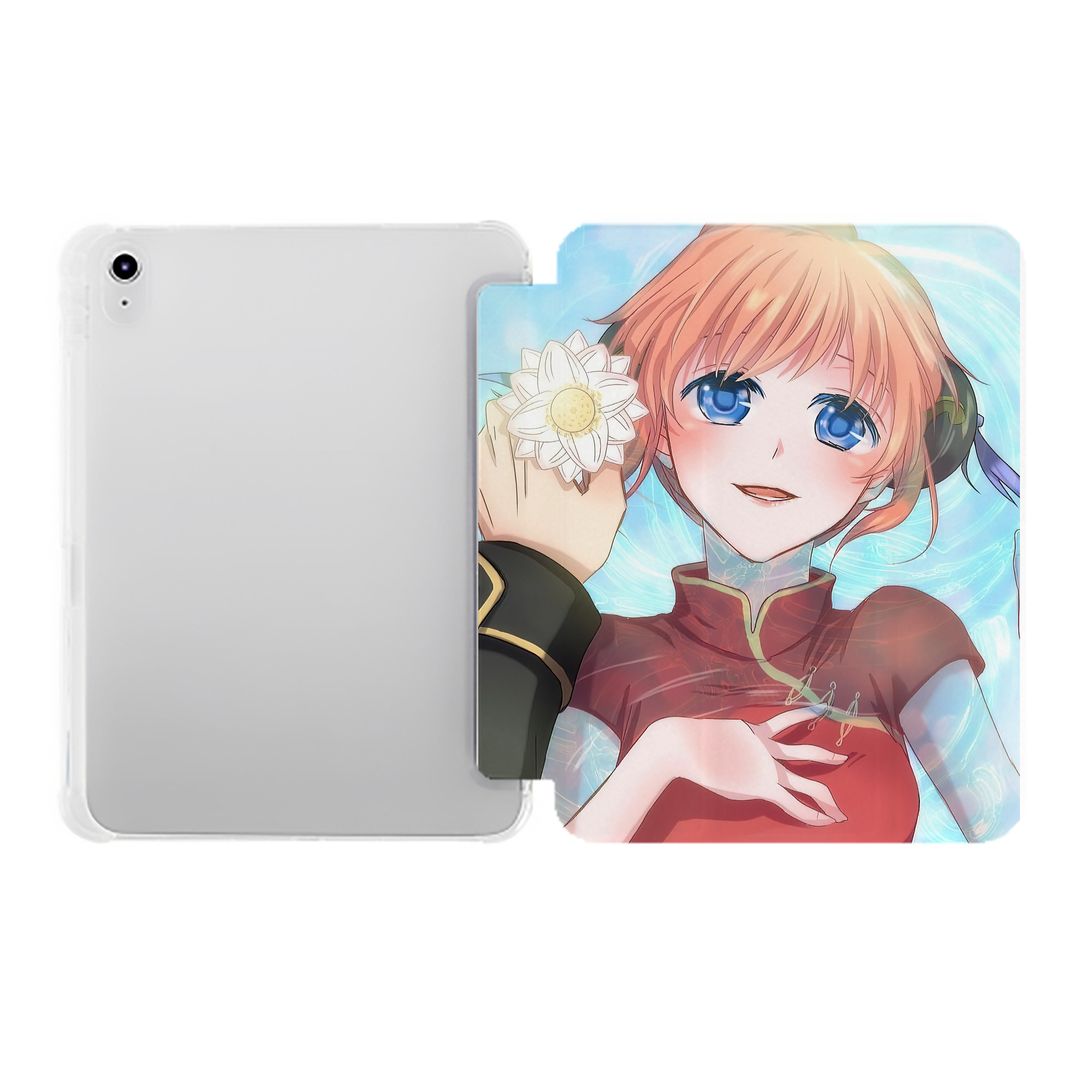 （画像用） ぎんたま 坂田銀時（さかたぎんとき） 神楽 志村新八（しむら しんぱち） GINTAMA Sakata Gintoki Kagura Shimura Shinpachi IPad ケース ペン収納付き 三つ折りスタンド PUレザー×シリコン 対応機種9.5/10.5/10.9インチ